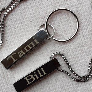 His & Hers Necklaces - Personalized Monolith